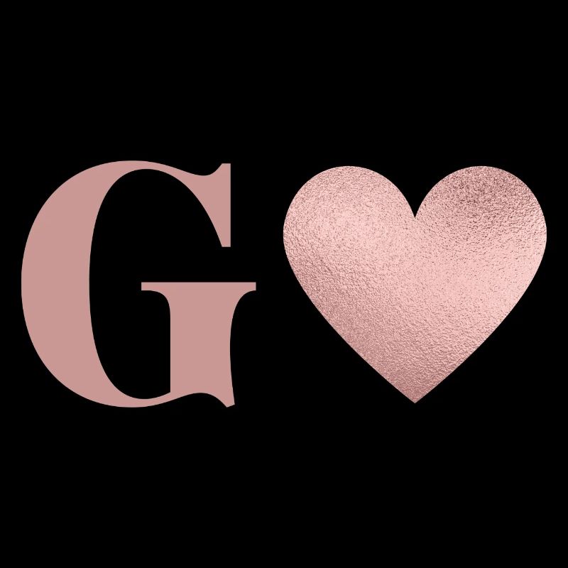 Buchstabe g Herz roségold