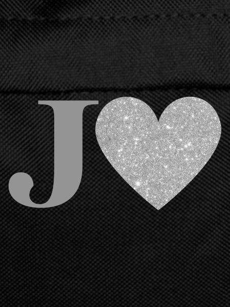 Letter j Silver Heart