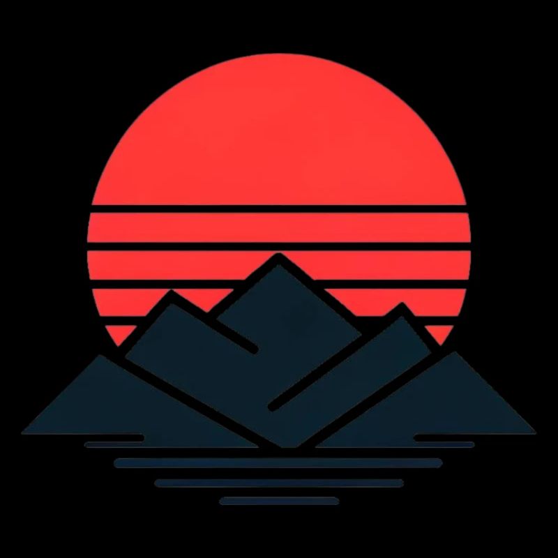 Pics rayés du coucher du soleil