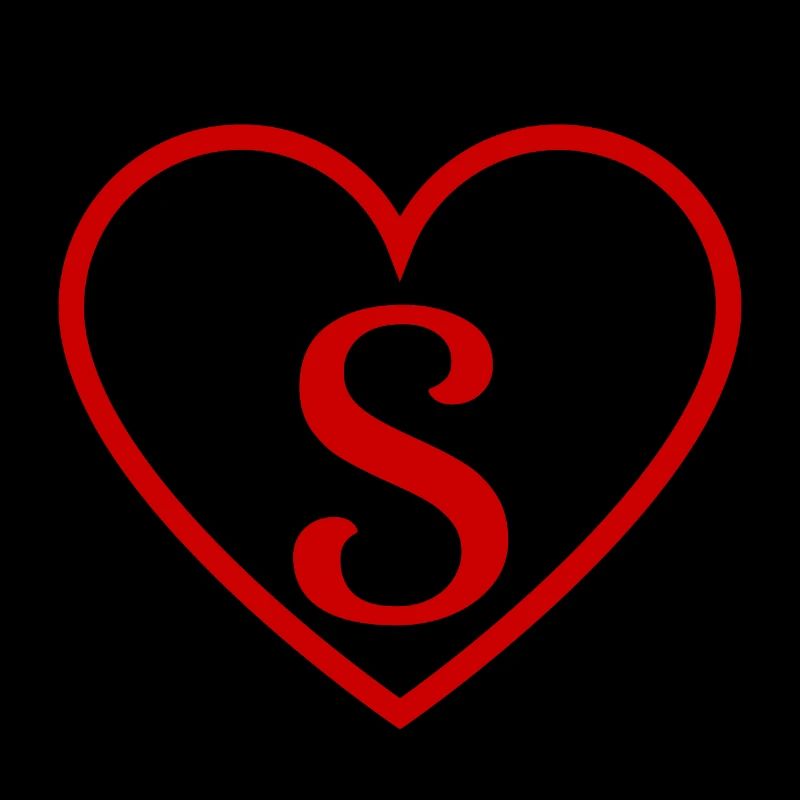 Letter s red heart