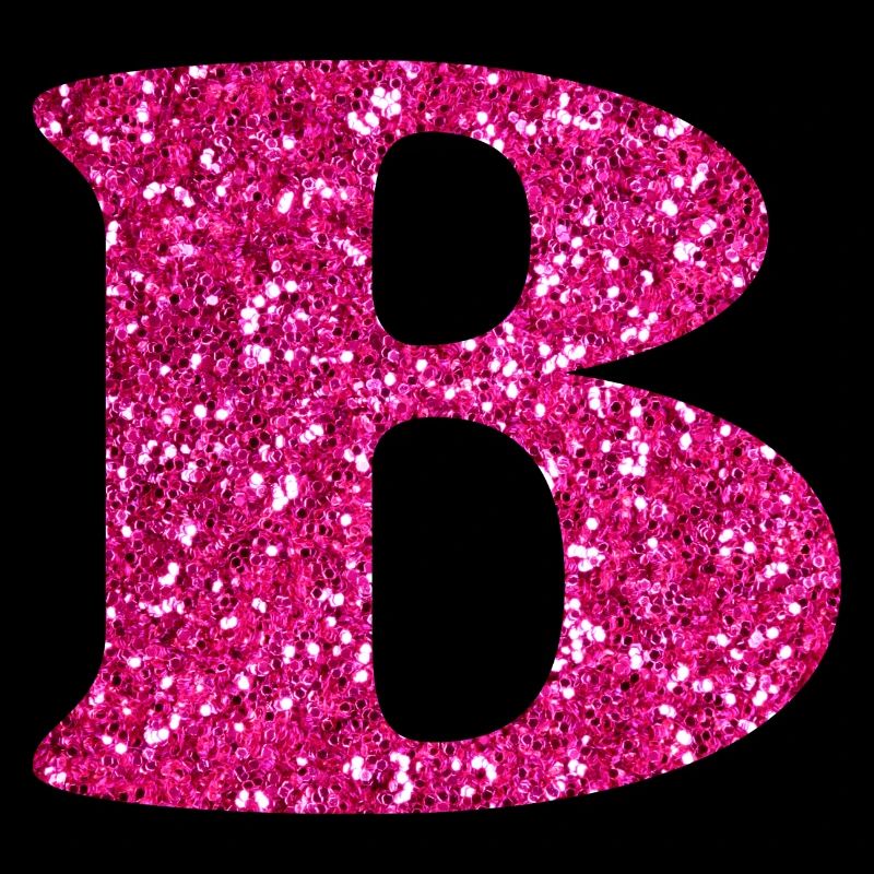 Lettre b rose pailleté