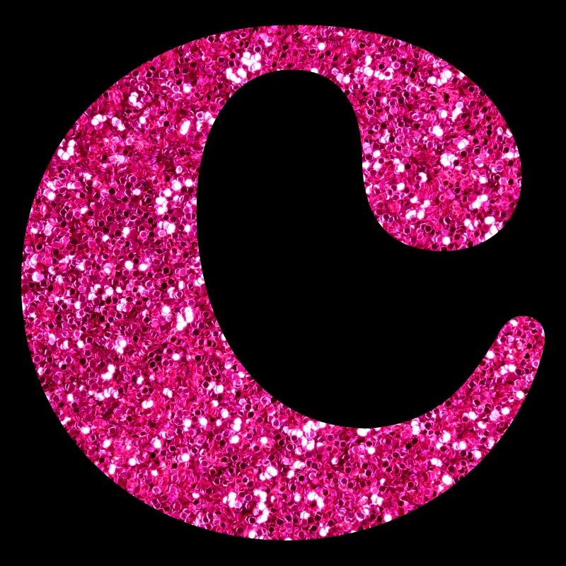 Letter c pink glitter
