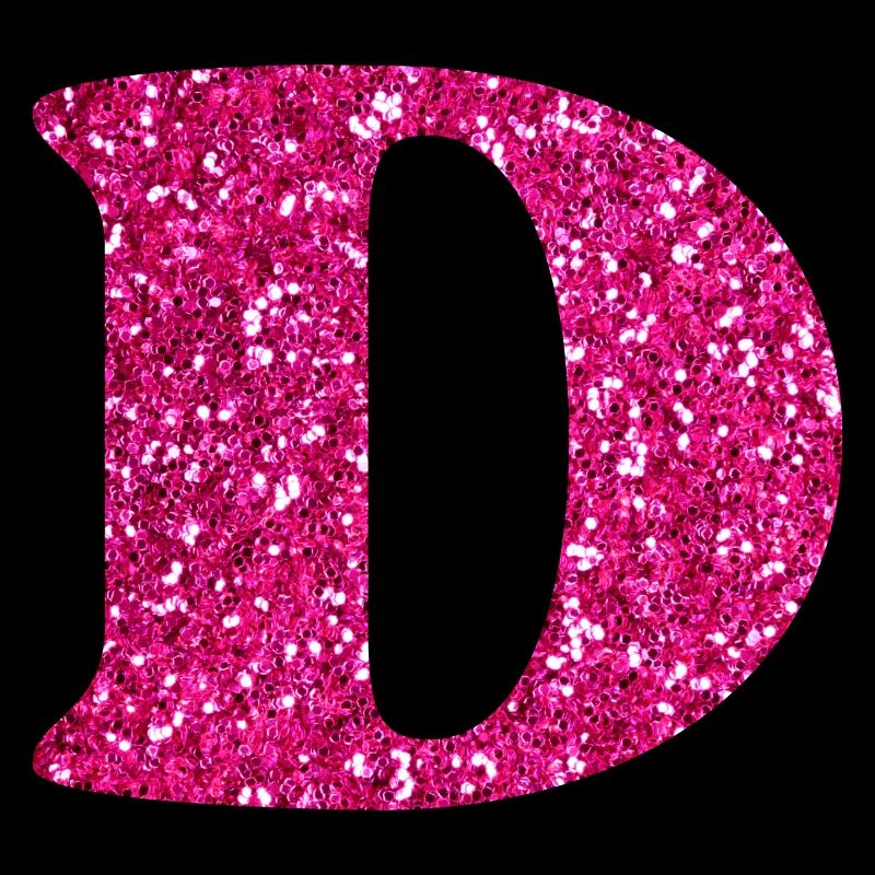 Glitter pink letter d