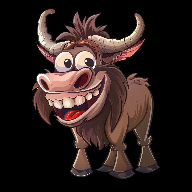 Cheerful yak with a big smile