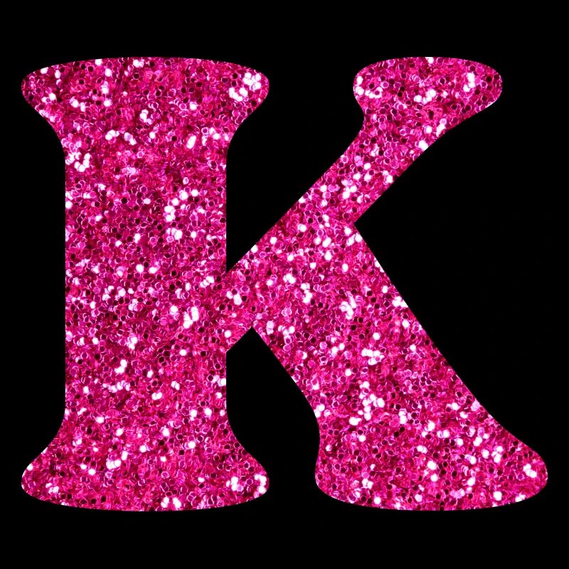 Buchstabe k rosa Glitzer
