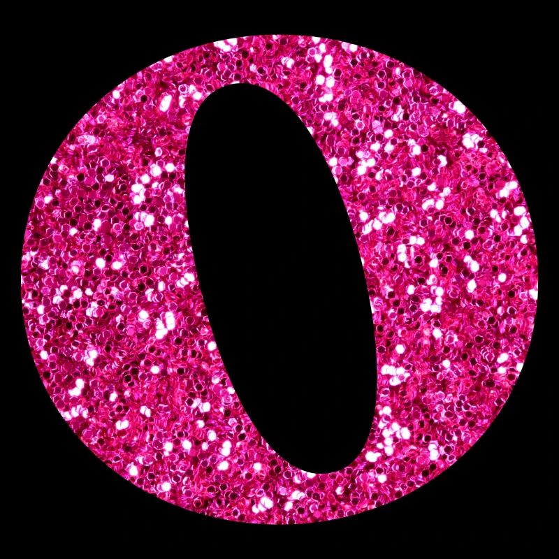 Buchstabe o rosa Glitzer