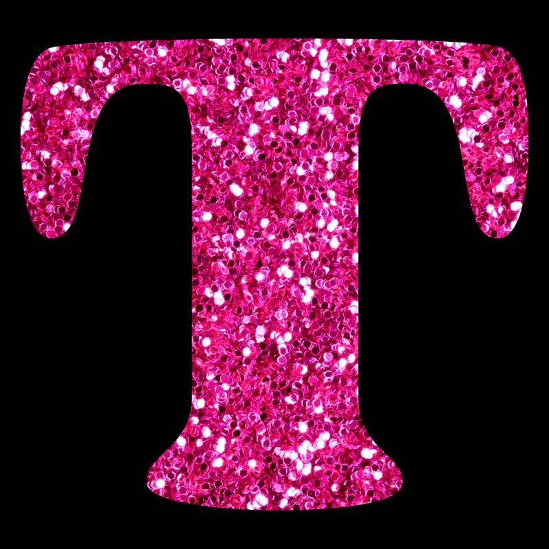 Letter t pink glitter