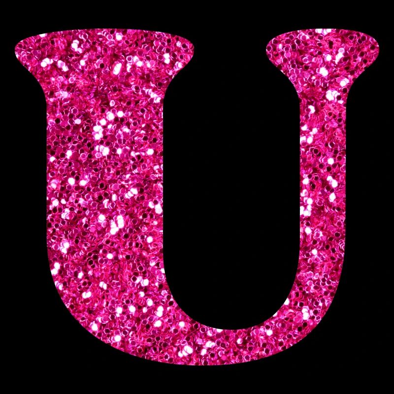 Glitter pink u letter