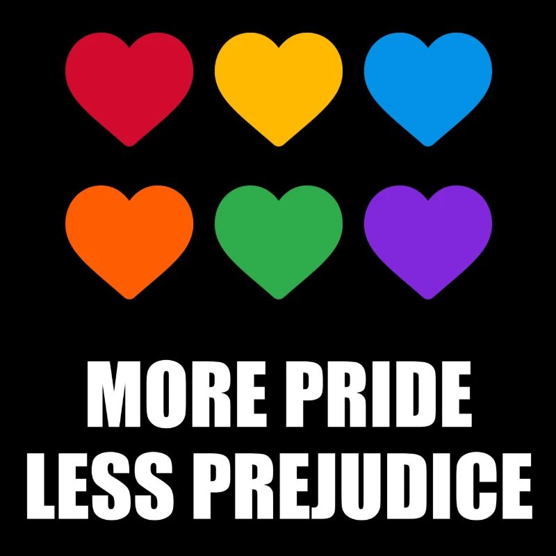 More Pride Less Prejudice Rainbow hearts