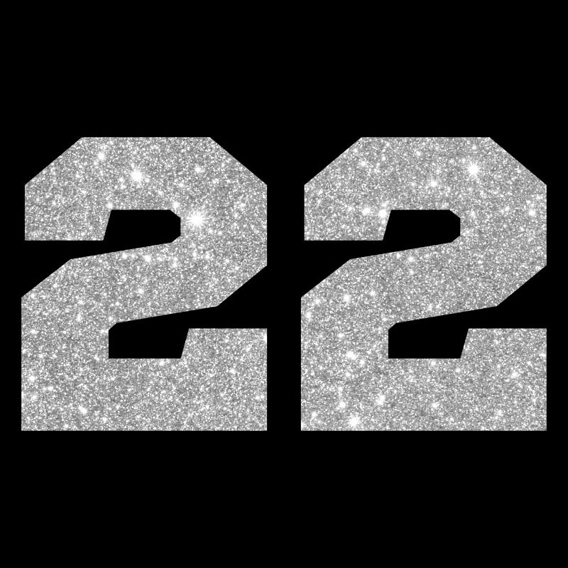 Nummer 22 Silberner Glitzer - 22. Jahrestag
