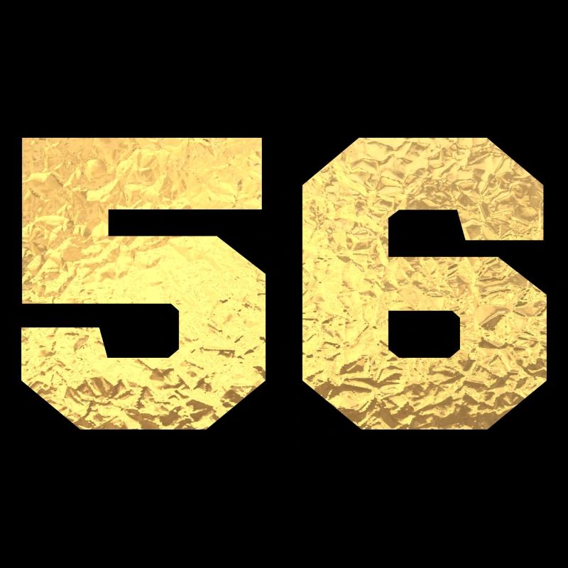 Numéro 56 paillettes doré - 56e anniversaire