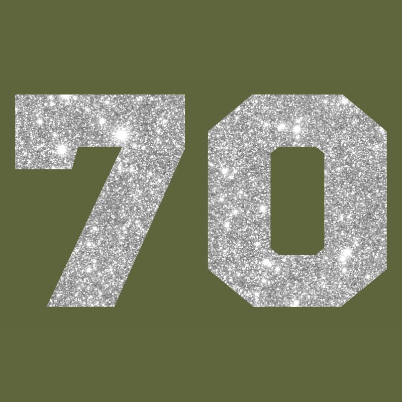 Number 70 Silver Glitter - 70th Anniversary