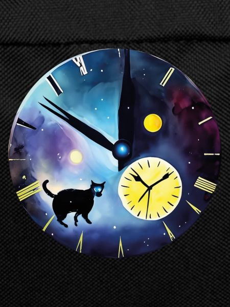 Abstract Cats Clock