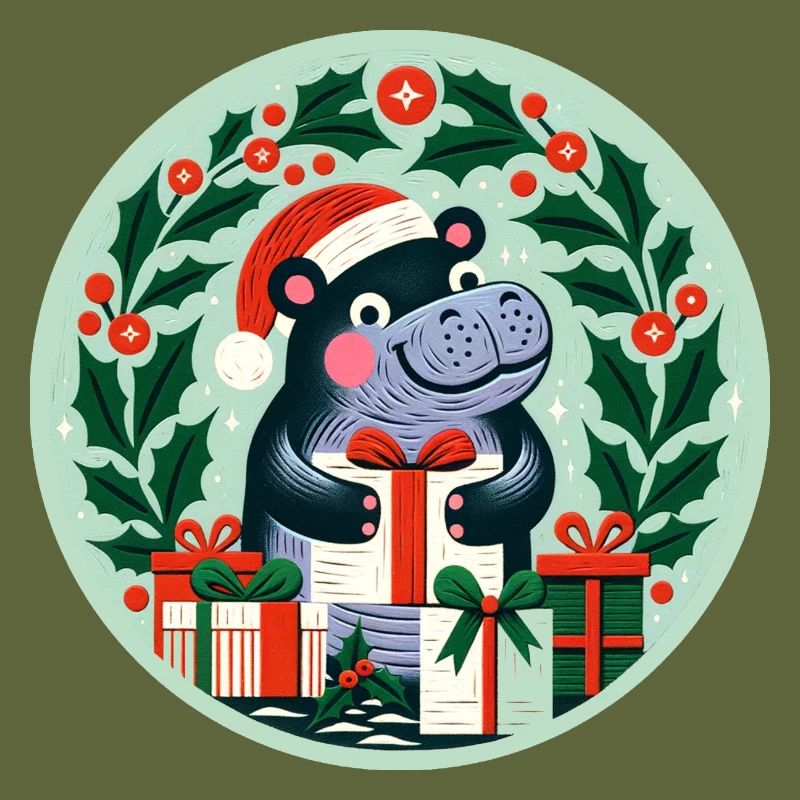 Hippopotame de Noël