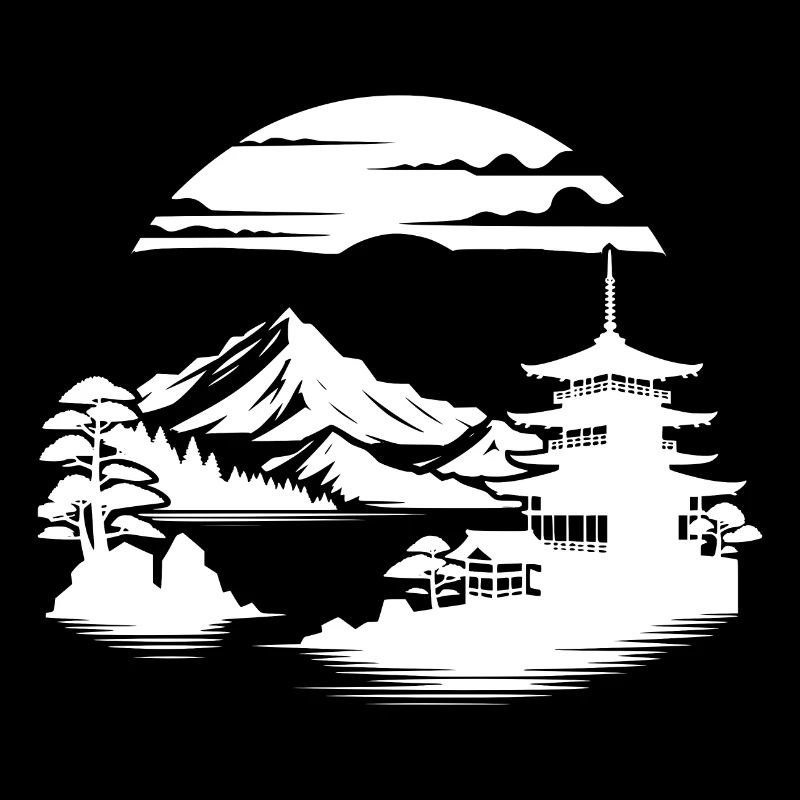 Japan Asian Landscape Meditation Design