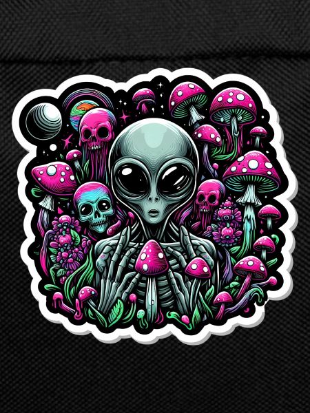Psychedelic Alien with Mushrooms