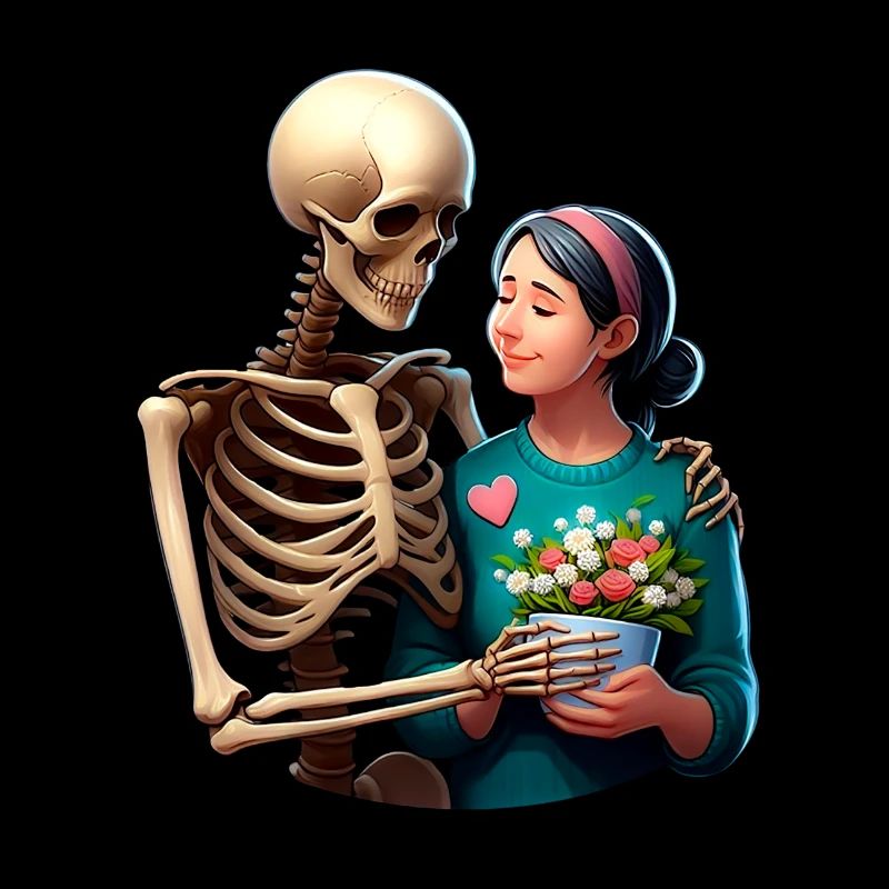 Skelett mit einem Mädchen