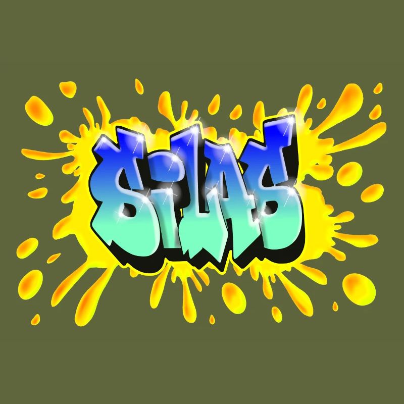 Graffiti SILAS NAME GESCHENK GEBURTSTAG GEBURT