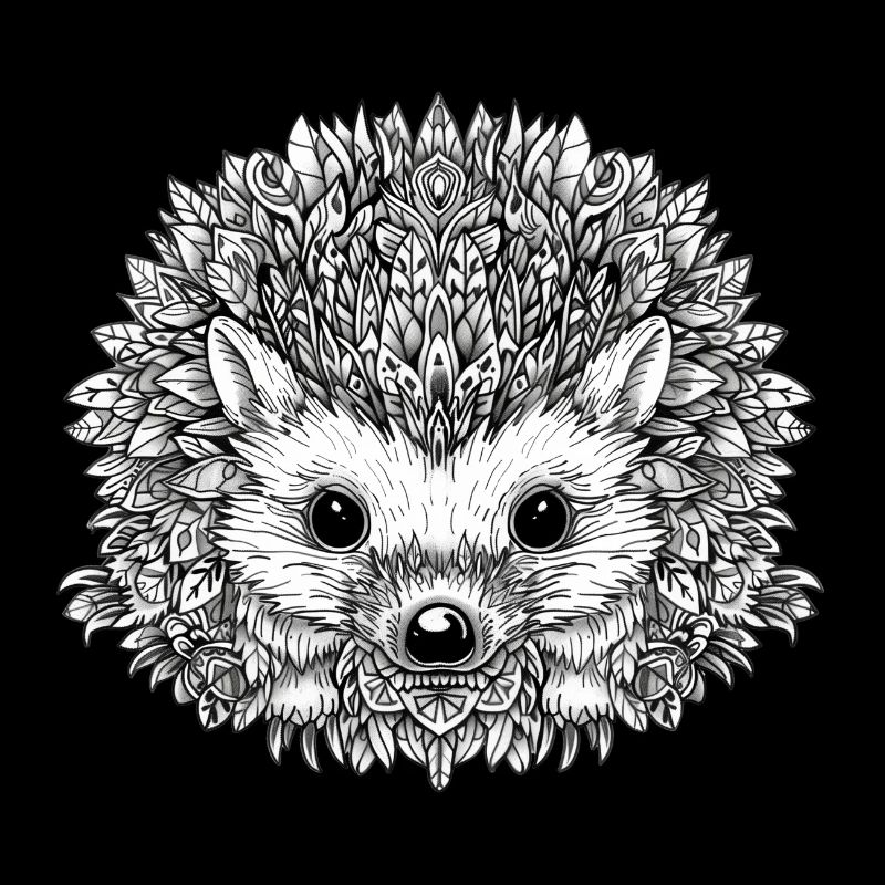 Cute hedgehog mandala
