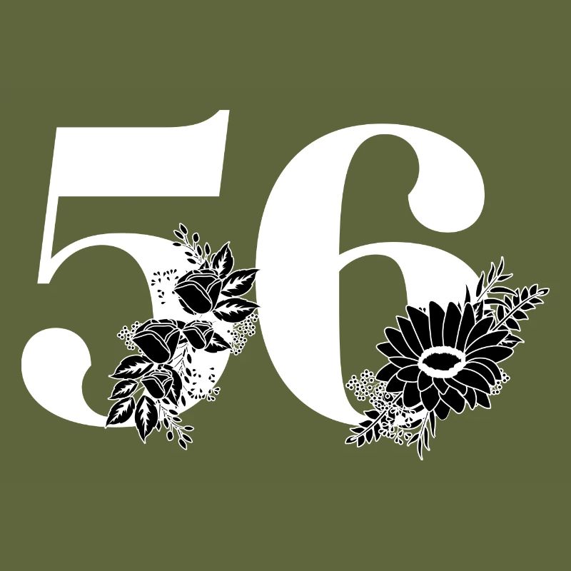 Nummer 56 Schwarze Blumen - 56. Blumengeburtstag