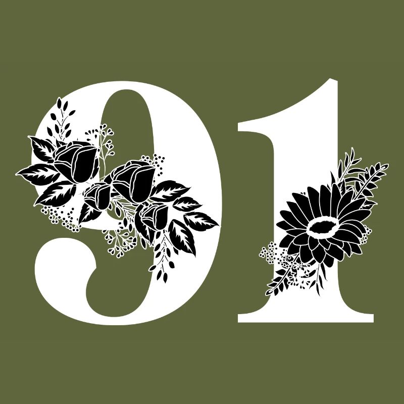 Nummer 91 Schwarze Blumen - 91. Blumengeburtstag