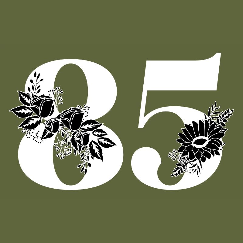 Nummer 85 Schwarze Blumen - 85. Blumengeburtstag
