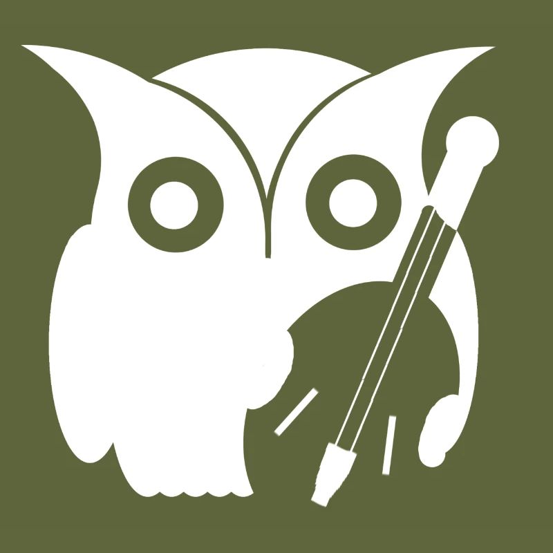 Eule mit Instrument