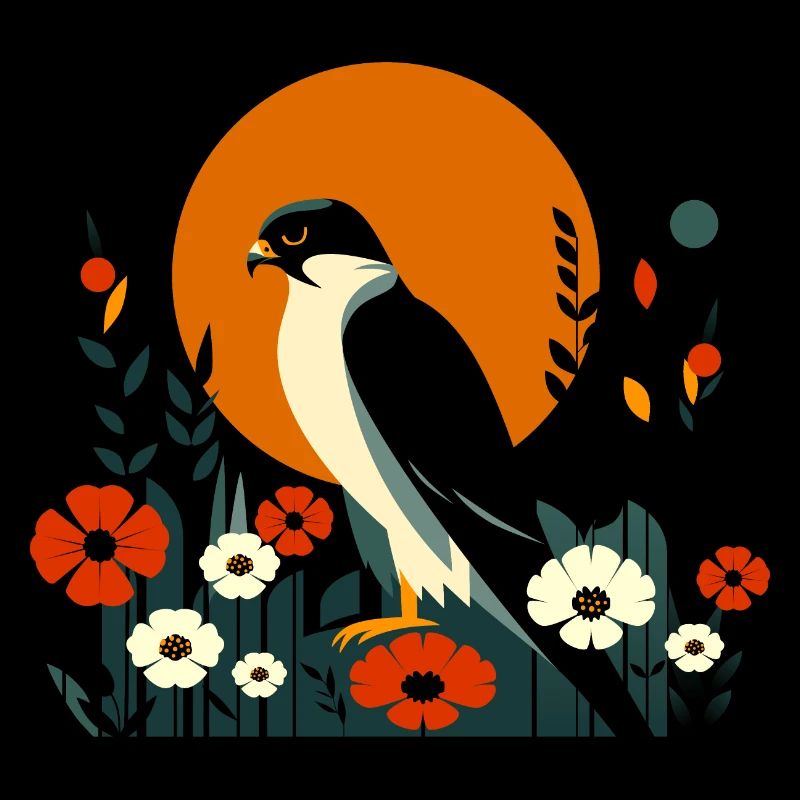 Wanderfalke in Blumen