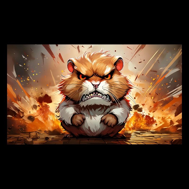 Cute grumpy grouchy animals - hamster