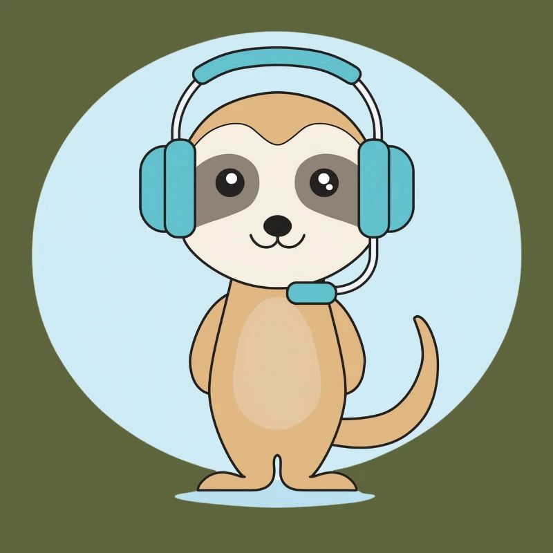 Erdmännchen mit Headset