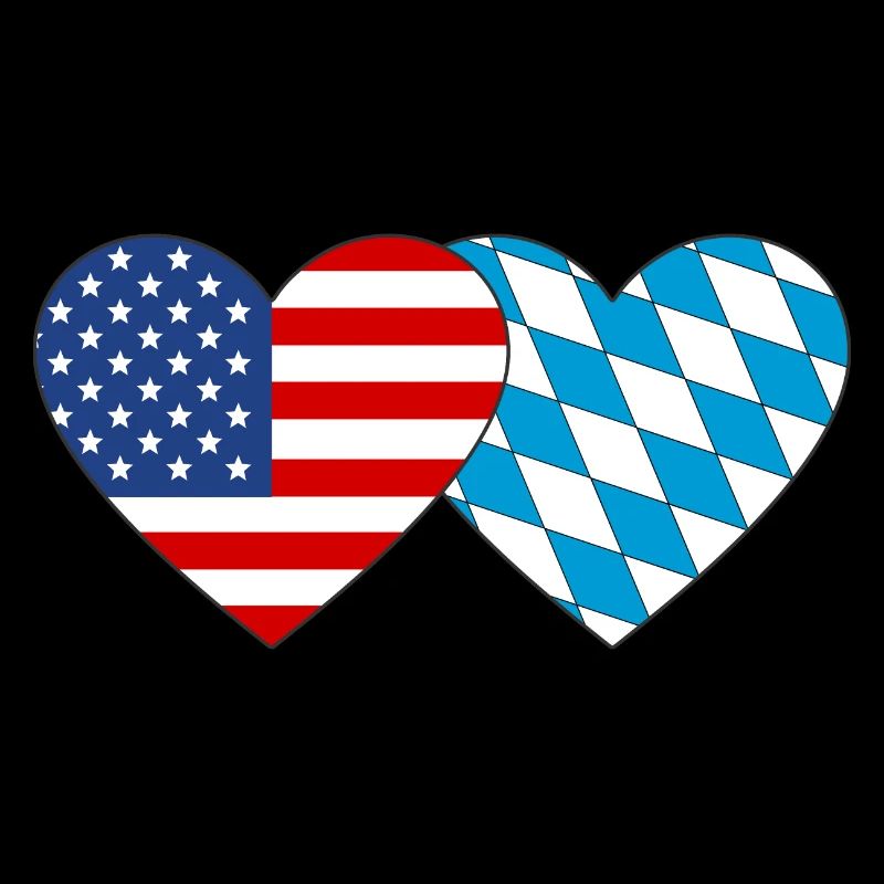 Amérique Bavière Drapeau Coeur