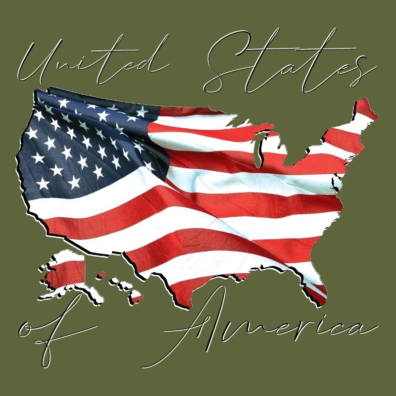 États-Unis | Drapeau réel | Flag Map Script
