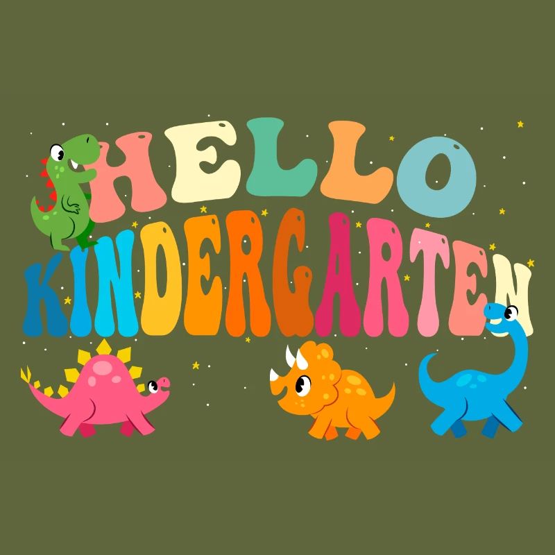 Cute Dinosaurs for Hello Kindergarten Back To