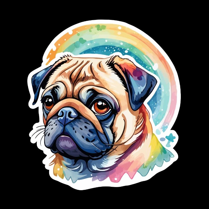 Mops Wasserfarben