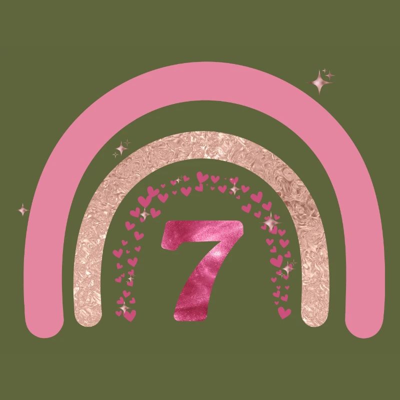 7. Geburtstag Regenbogen Rose