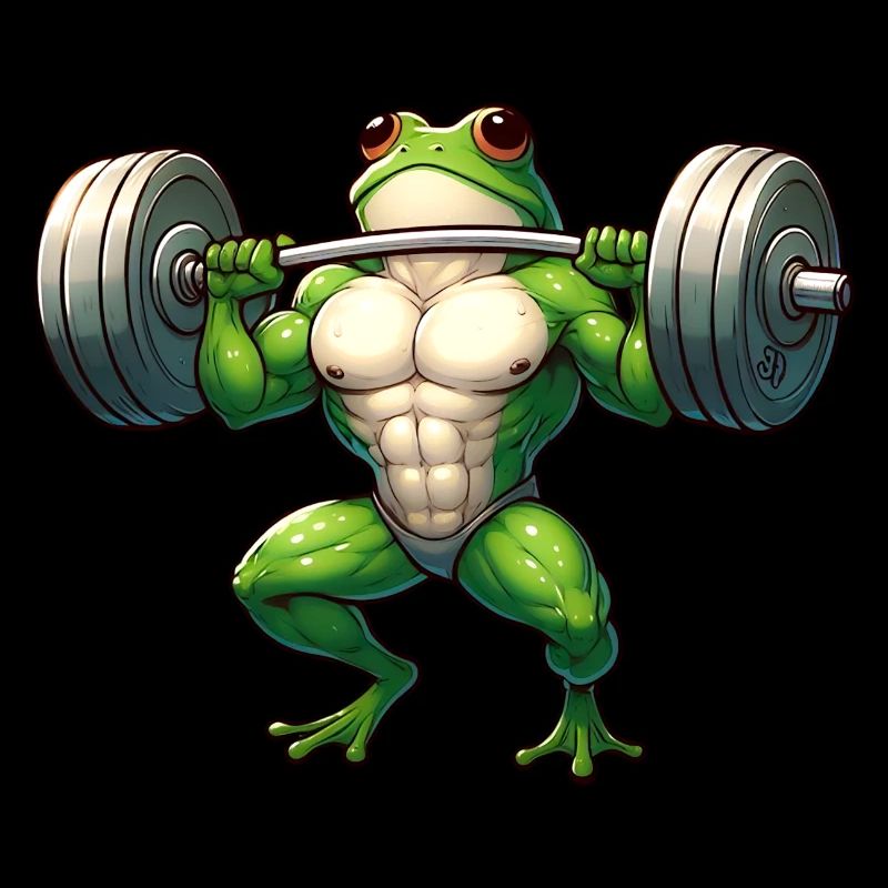 Determined athletic frog