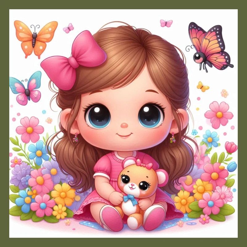 Kleines Mädchen mit ihrer Tigger-Puppe