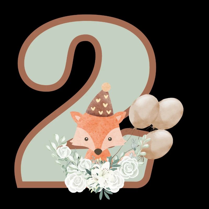 2e anniversaire renard fleurs