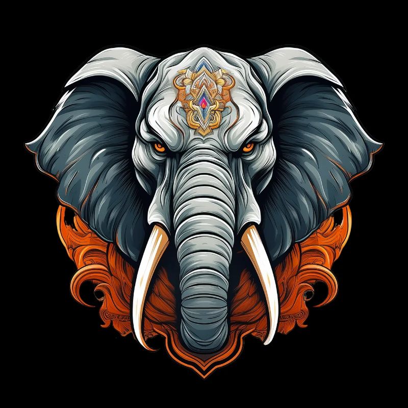 Wild angry pugnacious combative elephant