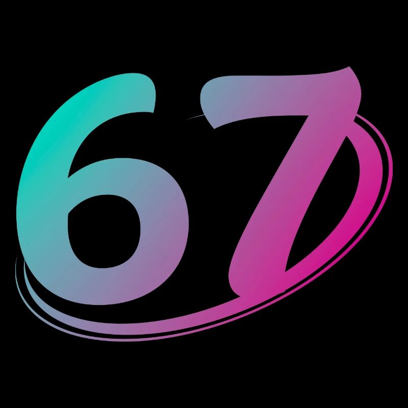 Numéro 67 multicolore