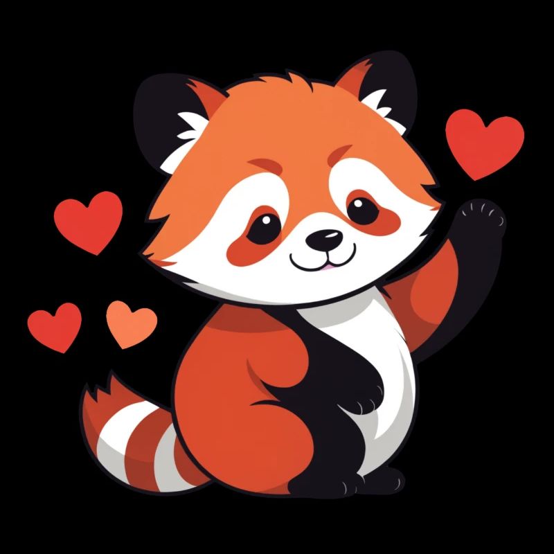 Panda roux Amour