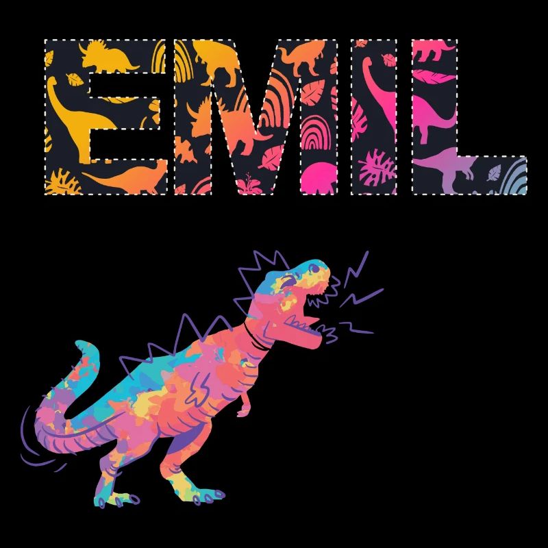 EMIL - Beau prénom de garçon avec dinosaure