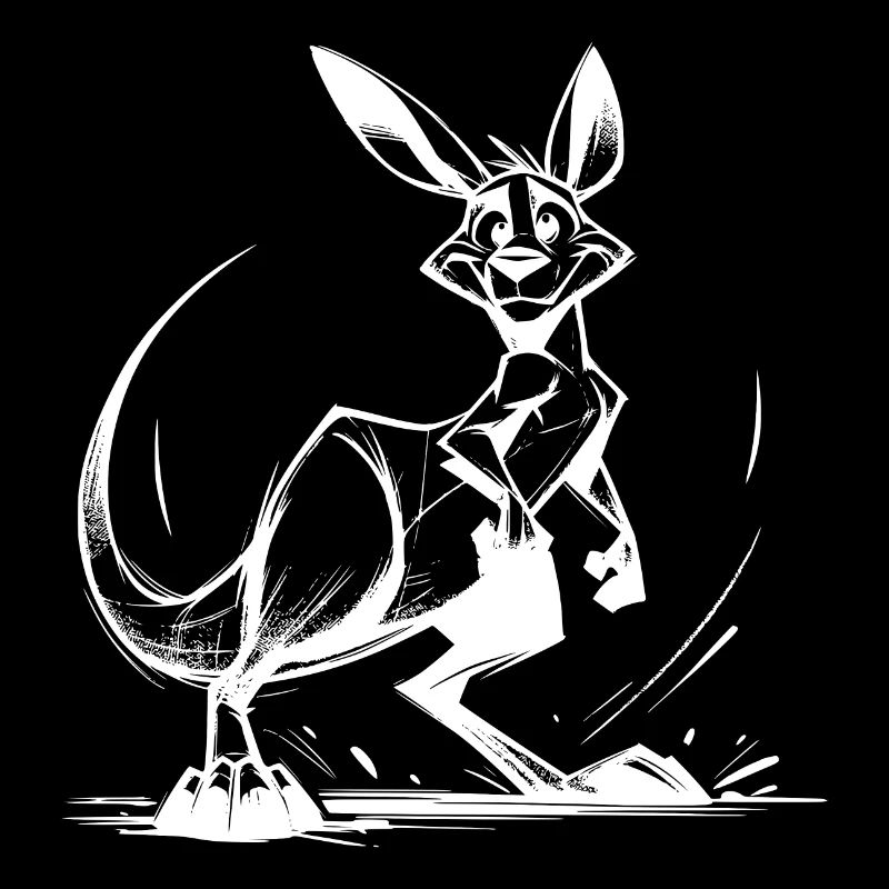 Australian Kangaroo Pencil Drawing