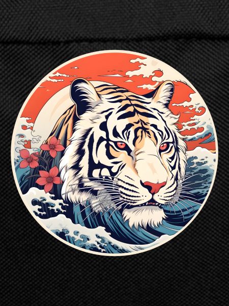 White tiger wave Ukiyo-e Hokusai