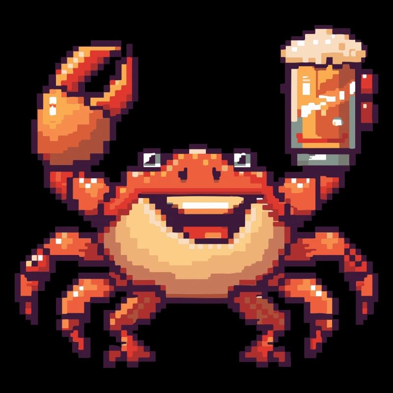 Krebs Krabbe Bier Pixel
