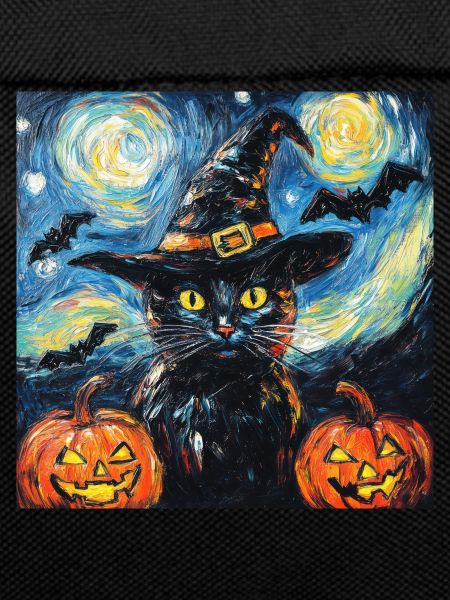 Halloween Black Cat Pumpkin Bat