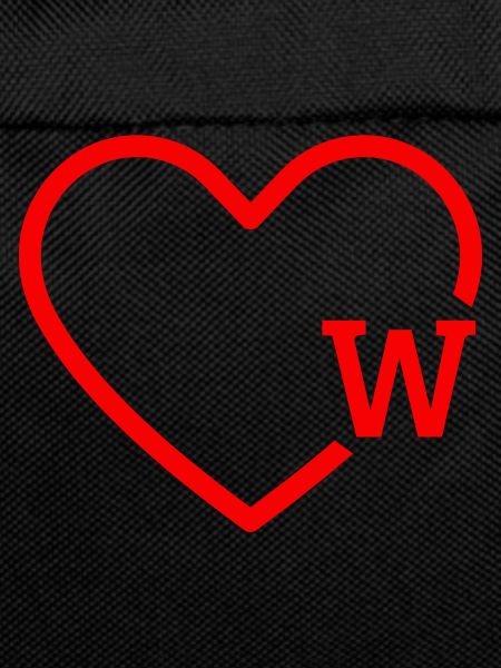 Letter w Red Heart