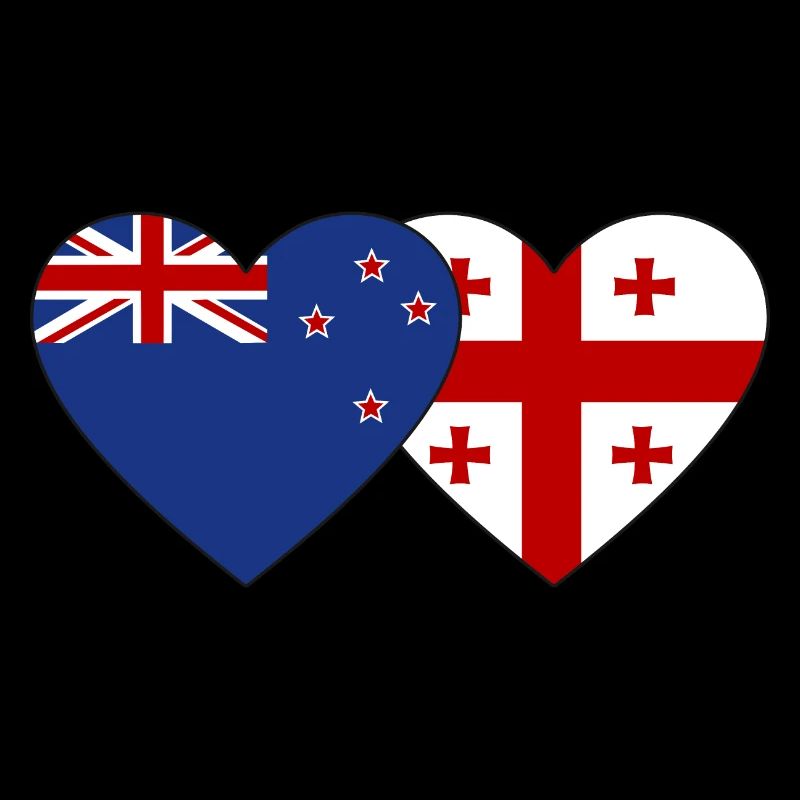 Neuseeland Georgien Flagge Herz