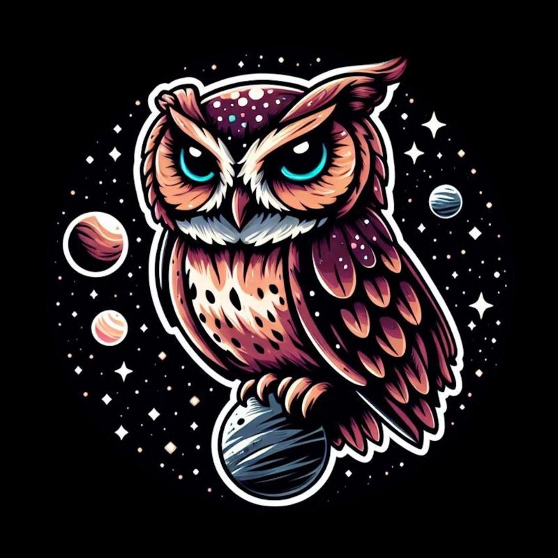 Kosmische Eule Illustration