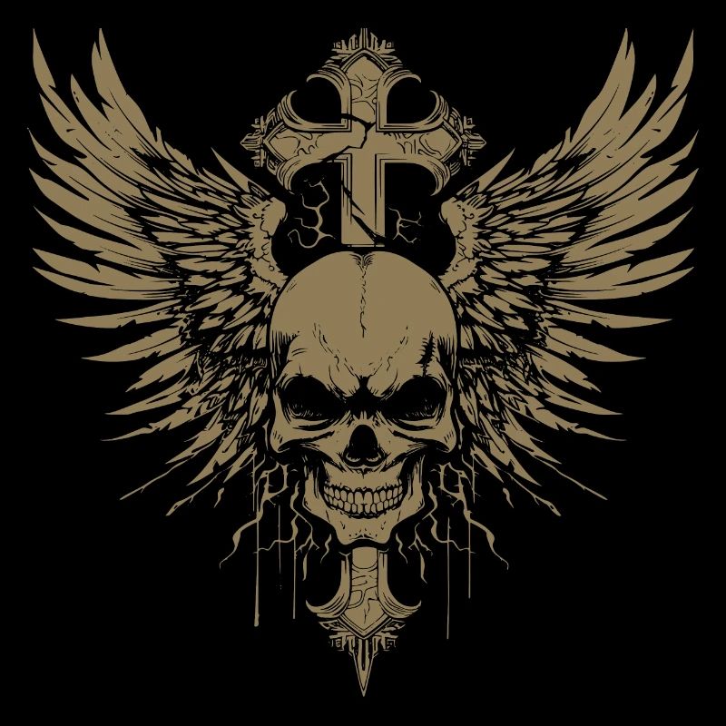 Goth Skull Grunge Cross